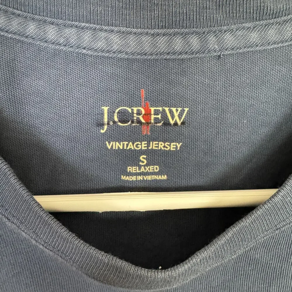 J.Crew Vintage Wash Cotton Pocket T-Shirt Mens S Navy Blue Crewneck Short Sleeve